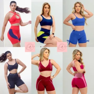 kit 4 peças de roupa para academia feminino (2 conjunto) - suplex