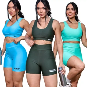 KIT 3 CONJUNTOS FITNESS – TOP E SHORT